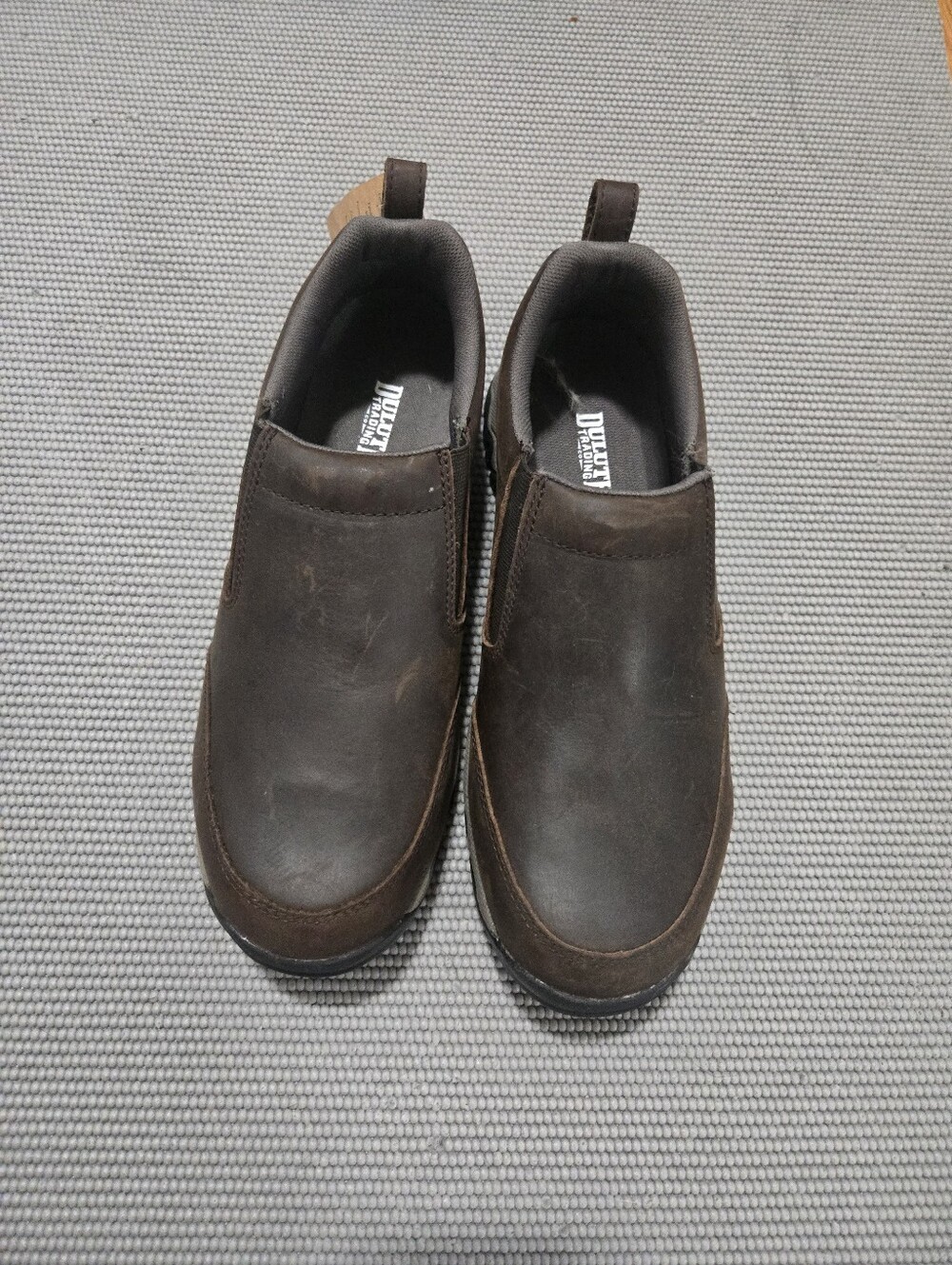 Duluth Trading Co Brown Leather Slip-On Work Loafers